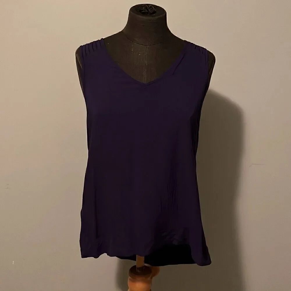 BCBGeneration Women's V-Neck High Low Hem Strappy Back Tank Top